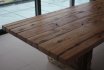 Großer Tisch aus rustikaler Eiche, Detail Platte Großer Tisch aus rustikaler Eiche, Detail Platte