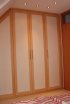 Schrank in Dachschräge, Rahmen helle Buche Füllungen Japanpapier Ansicht Schrank in Dachschräge, Rahmen helle Buche Füllungen Japanpapier Ansicht